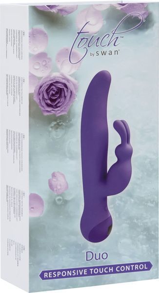 Вібратор-кролик з сенсорним управлінням і ротацією Touch by SWAN - Duo Purple, глибока вібрація SO2729