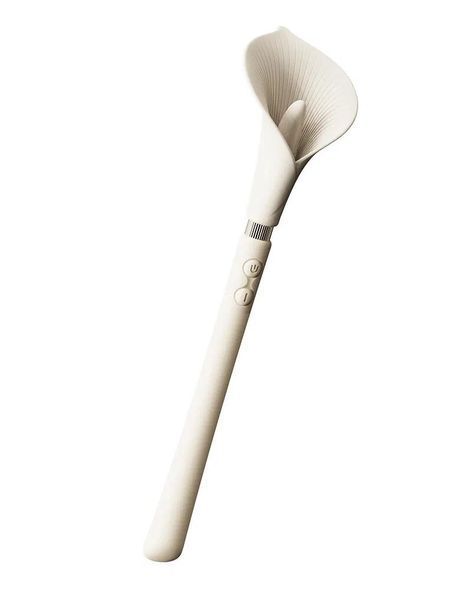Роскошный вибромассажер Zalo &ndash; Calla Ivory White, двусторонний, 2 мотора SX1281