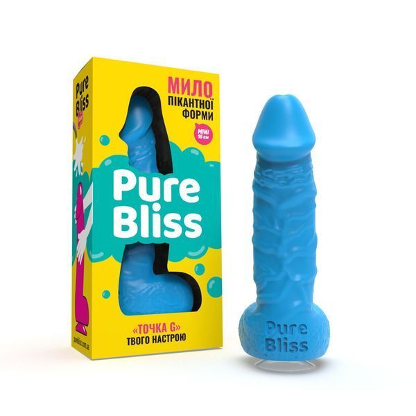 Крафтовое мыло-член с присоской Pure Bliss MINI Blue, натуральное SO6360