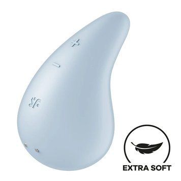 Вибратор для наружной стимуляции Satisfyer Dew Drop Blue, 2 мотора, 12 режимов, мягкий корпус SX1211