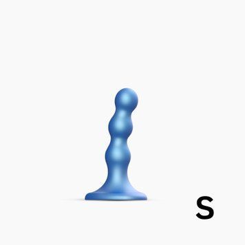 Насадка для страпона Strap-On-Me Dildo Plug Balls Blue Metallic S SO8992