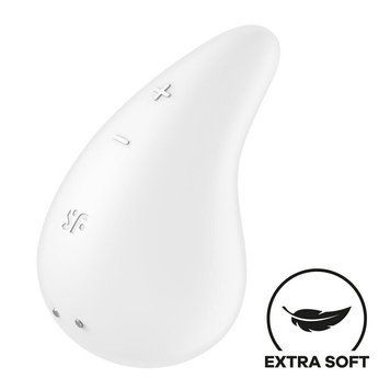Вибратор для наружной стимуляции Satisfyer Dew Drop White, 2 мотора, 12 режимов, мягкий корпус SX1212