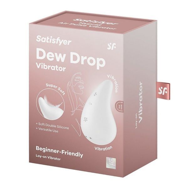 Вибратор для наружной стимуляции Satisfyer Dew Drop White, 2 мотора, 12 режимов, мягкий корпус SX1212