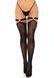 Чулки Leg Avenue Thigh highs with garter top, One Size, черные, с эластичными подвязками на кольцах SX1066 фото 3