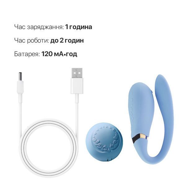 Смартвибратор для пар Zalo &mdash; Fanfan set Royal Blue, пульт ДУ SO6671