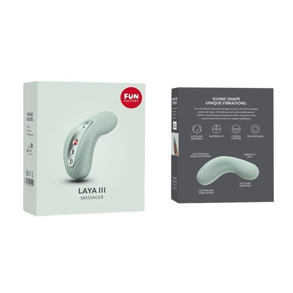 Накладний вібратор Fun Factory LAYA III sage green, ефект постукування пальцем SX0917