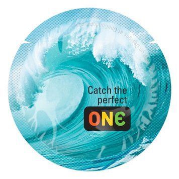 Презерватив ONE Color Sensations Catch the perfect ONE, 1 шт, бирюзовый, гладкий, со смазкой SX0763