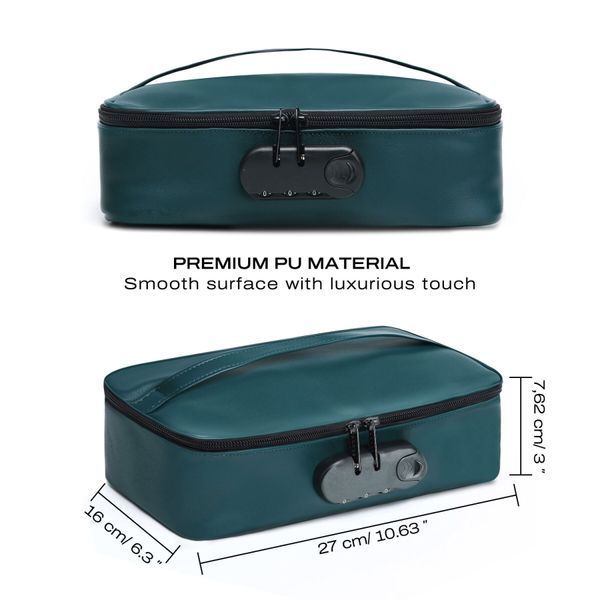 Кейс для іграшок Dorcel DISCREET BOX LUXURY GREEN, кодовий замок, 27&times;16&times;7,62 см SX1110