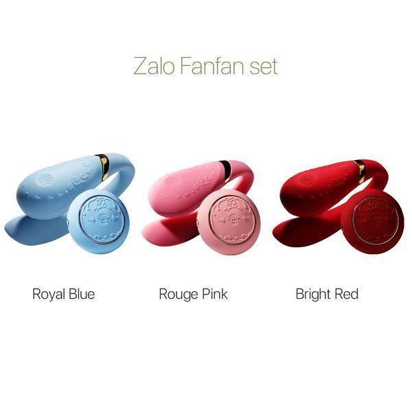 Смартвібратор для пар Zalo Fanfan set Rouge Pink, пульт ДК SO6672