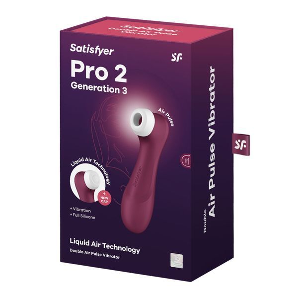 Вакуумный клиторальный стимулятор Satisfyer Pro 2 Generation 3 with Liquid Air Wine Red SO7772