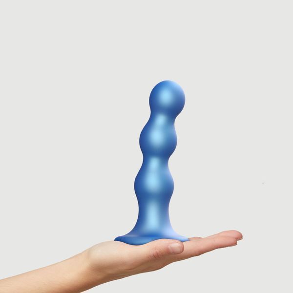 Насадка для страпона Strap-On-Me Dildo Plug Balls Blue Metallic L SO8995