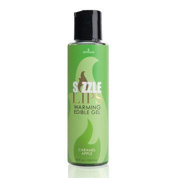 Согревающий массажный гель Sensuva Sizzle Lips Caramel Apple (125 мл), без сахара, съедобный SO3209