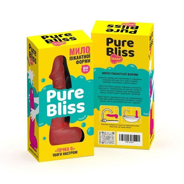 Мило у формі пеніса Pure Bliss BIG Red, крафтове мило-член, натуральне SO6365