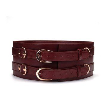 Шкіряний пояс для бондажу Liebe Seele Wine Red Waist Cuff, L Size SO9462
