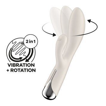 Вібратор-кролик з ротацією Satisfyer Spinning Rabbit 1 Beige, 3 мотори SX0563