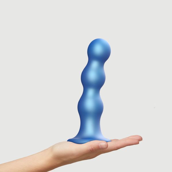 Насадка для страпона Strap-On-Me Dildo Plug Balls Blue Metallic XL SO8997
