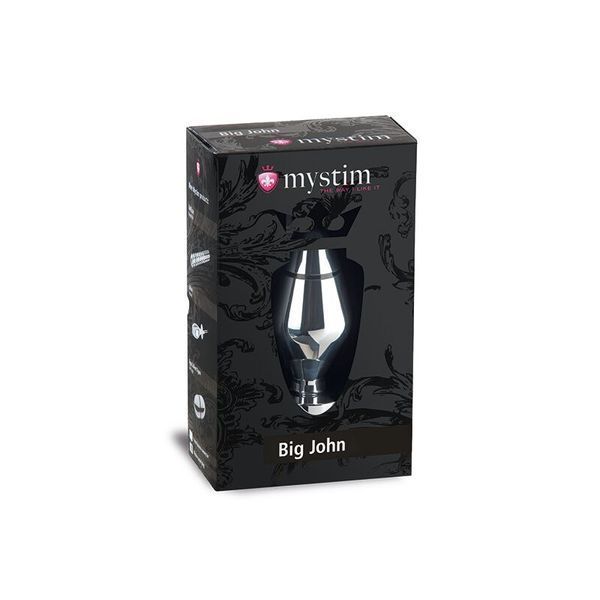 Металева анальна пробка Mystim Big John для електростимулятора, діаметр 6,5 см SX2655