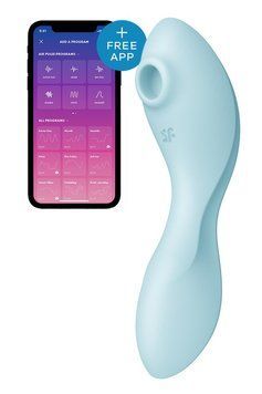 Вакуумный смарт-стимулятор с вибрацией Satisfyer Curvy Trinity 5 (Blue), управление со смартфона SO6726