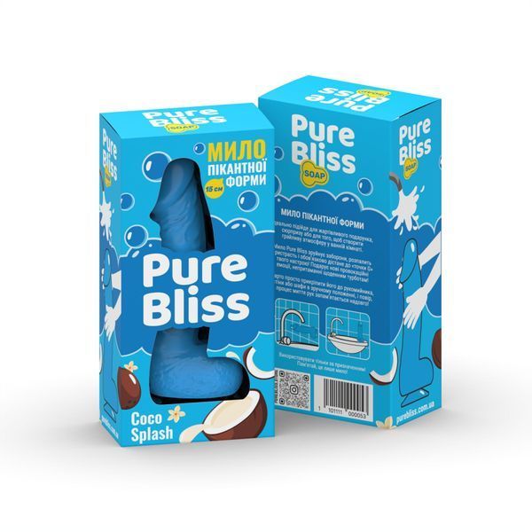 Ароматное мыло пикантной формы Pure Bliss Blue Coco Splash, кокосовое молоко, 15 см SX3025