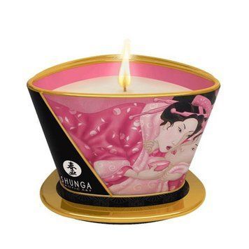 Масажна свічка Shunga Massage Candle &ndash; Rose Petals (170 мл) з афродизіаками SO2510
