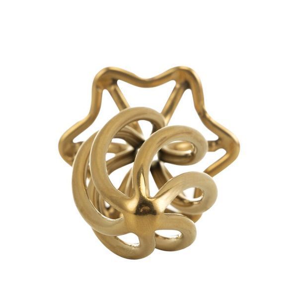 Металева анальна пробка LOCKINK SEVANDA Hollow Spiral Golden, L, золотиста, діаметр 3,9 см SX0884