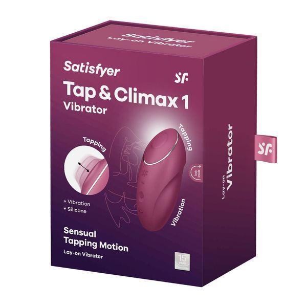 Вибростимулятор-пульсатор Satisfyer Tap & Climax 1 Red, эффект постукивания пальцем, 2 мотора SX0566
