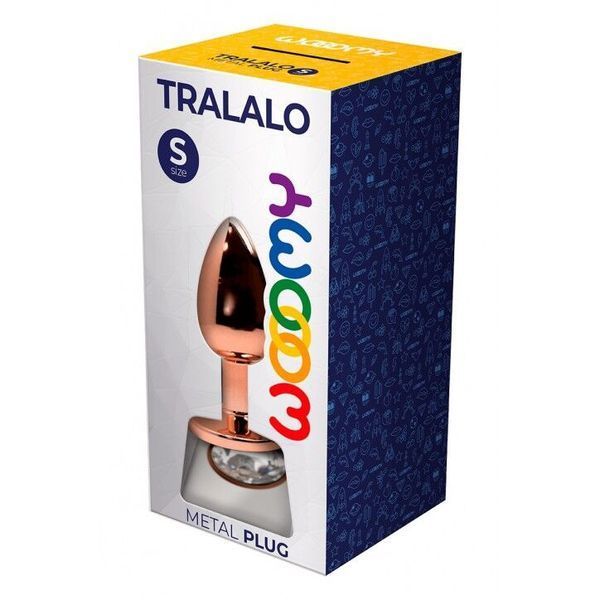 Металева анальна пробка Wooomy Tralalo Rose Gold Metal Plug Size M, діаметр 3,4 см, довжина 8 см SO7428