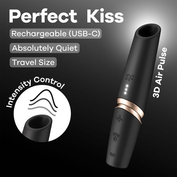 Вакуумний стимулятор Satisfyer Perfect Kiss, магнітна технологія 3D Air Pulse, 30 режимів роботи SX2161