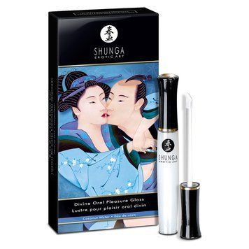 Стимулирующий блеск для губ Shunga LIPGLOSS - Coconut Water (10 мл), эффект покалывания, холод-тепло SO2555