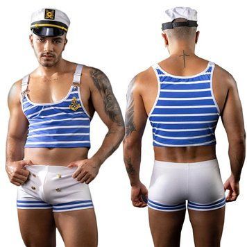 Еротичний костюм моряка JSY &laquo;Милашка Нік&raquo; One Size, топ, шорти, кепка SX0431