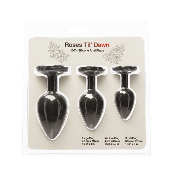 Набір силіконових анальних пробок BMS Roses Til&rsquo; Dawn Silicone Anal Plug Kit Starter Kit Black SX3150