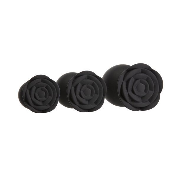 Набір силіконових анальних пробок BMS Roses Til&rsquo; Dawn Silicone Anal Plug Kit Starter Kit Black SX3150