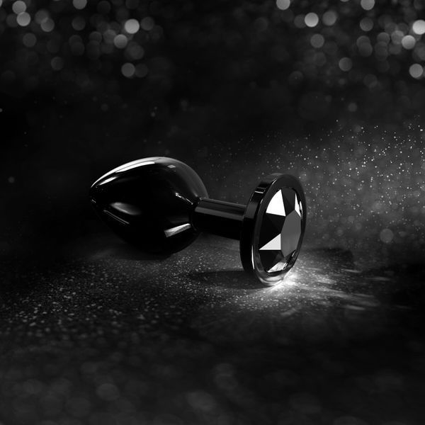 Металева анальна пробка з кристалом Dorcel Diamond Plug Black L SO7810