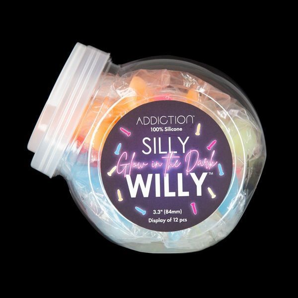 Набір фалоімітаторів ADDICTION Silly Willy Glow in the Dark, 4 кольори, 12 шт, світяться в темряві SX0540
