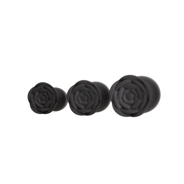 Набір силіконових анальних пробок BMS Roses Til&rsquo; Dawn Silicone Anal Plug Kit Starter Kit Black SX3150