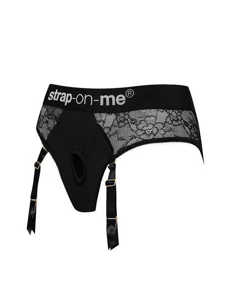Мереживні трусики для страпона з підв&rsquo;язками для панчіх Strap-On-Me DIVA HARNESS - XS SX2280
