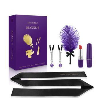 Романтический подарочный набор RIANNE S Ana's Trilogy Set I: помада-вибратор, зажимы, повязка SO3855