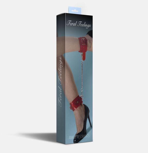 Поножи Feral Feelings - Ankle Restraints Red Trasparent SO9302