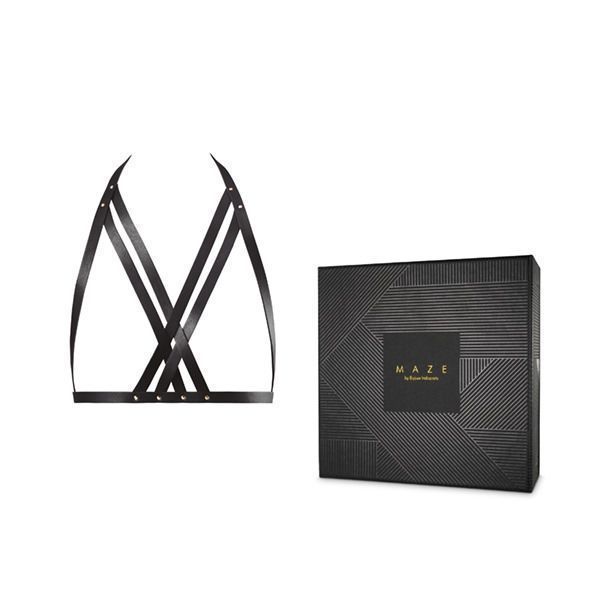 Портупея Bijoux Indiscrets MAZE Halter Bra Harness Black SO2683