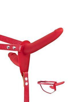 Подвійний страпон Fetish Tentation Strap-On with Double Dildo Red SO3750