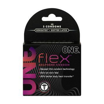 Презервативи ONE Flex Graphene, 3 шт, супертонкі, дуже міцні, картонне паковання SX0783