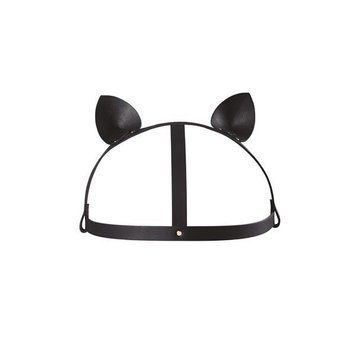 Маска кішечки Bijoux Indiscrets MAZE - Cat Ears Headpiece Black, екошкіра SO2684