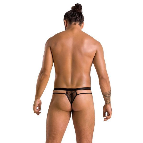 Чоловічі прозорі стринги Passion 029 THONG COLLIN XXL/XXXL Black, сітка SO7560