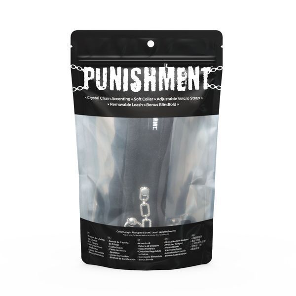 Ошейник с поводком Punishment - Crystal Collar & Leash &ndash; Black SX2228