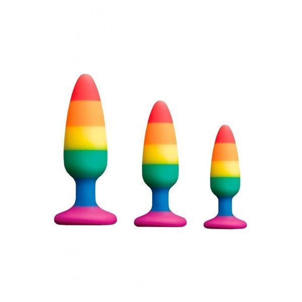 Силіконова анальна пробка Wooomy Hiperloo Silicone Rainbow Plug L, діаметр 3,9 см, довжина 13,1 см SO7434