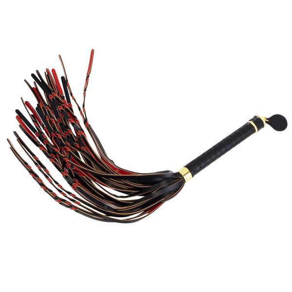 Флогер LOCKINK SEVANDA Red & Black Braided Tail Flogger, червоно-чорний, хвости з вузликами SX0876