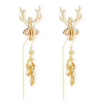 Затискачі для сосків LOCKINK SEVANDA Stag Adjustable Nipple Clamps, золотисті, зі знімними підвісками SX0878