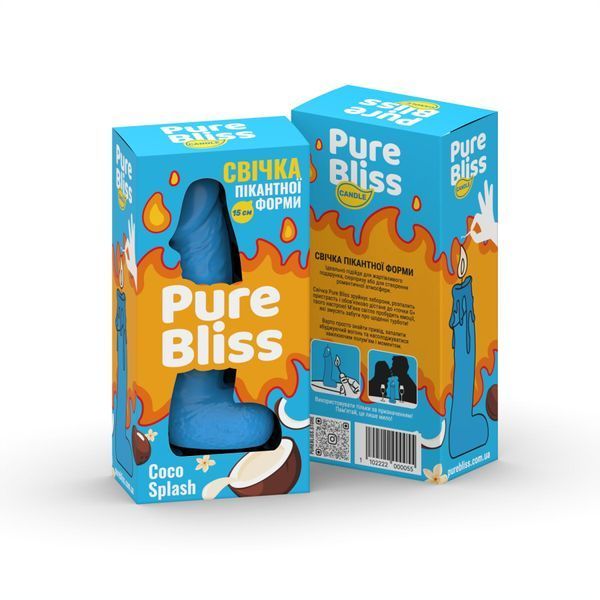 Ароматное свеча пикантной формы Pure Bliss Blue Coco Splash (Кокосовое молоко) 15 см SX3035