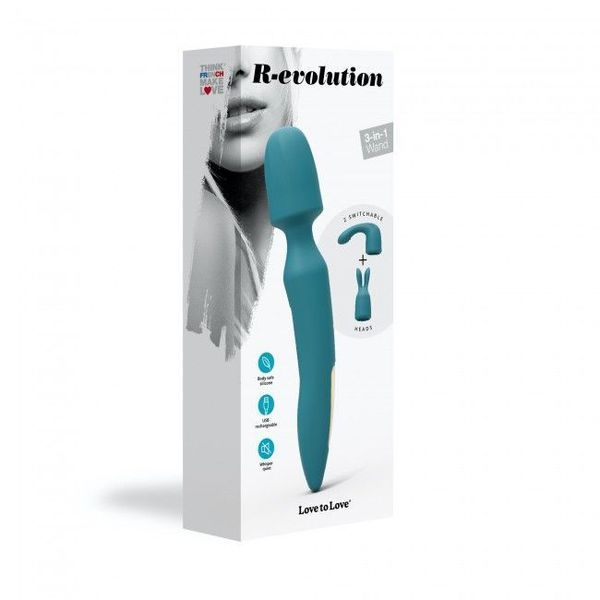 Вібромасажер з двома насадками Love To Love R-EVOLUTION TEAL ME, гнучка головка SO3823