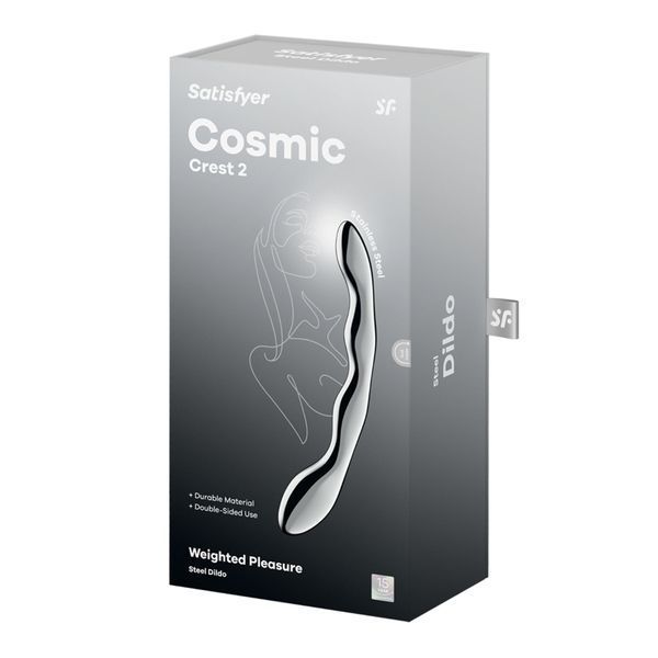 Металевий дилдо Satisfyer Cosmic Crest 2, двосторонній, можна нагрівати й охолоджувати SX3252